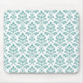 Feuille Damask Blauwgroen Pattern Muismat (Voorkant)