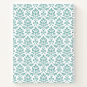 Feuille Damask Blauwgroen Pattern Notitieboek (Achterkant)