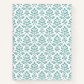 Feuille Damask Blauwgroen Pattern Notitieboek (Voorkant)