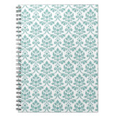 Feuille Damask Blauwgroen Pattern Notitieboek (Voorkant)