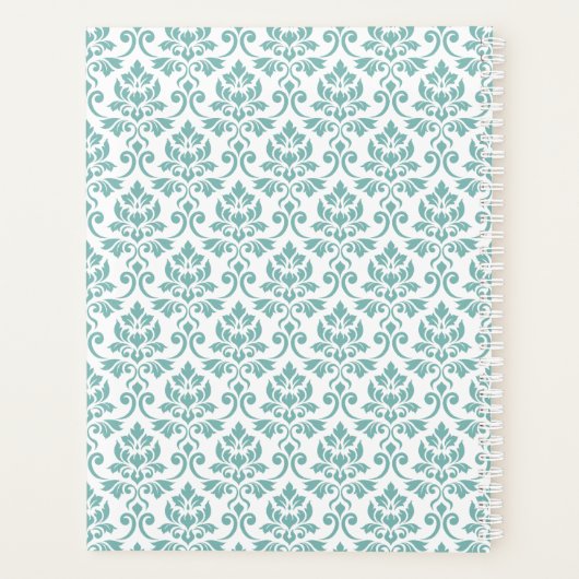 Feuille Damask Blauwgroen Pattern Planner (Achterkant)