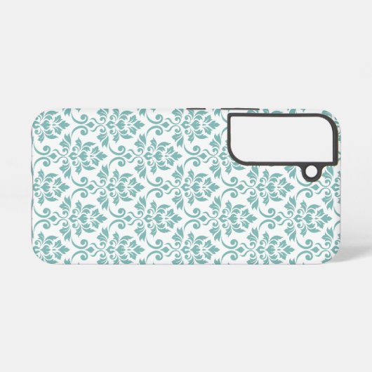 Feuille Damask Blauwgroen Pattern Samsung Galaxy Hoesje (Achterkant horizontaal)