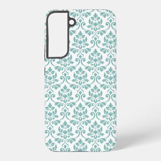 Feuille Damask Blauwgroen Pattern Samsung Galaxy Hoesje (Achterkant)