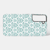 Feuille Damask Blauwgroen Pattern Samsung Galaxy Hoesje (Achterkant horizontaal)