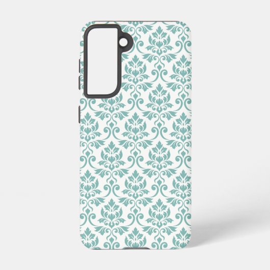 Feuille Damask Blauwgroen Pattern Samsung Galaxy Hoesje (Achterkant)