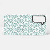 Feuille Damask Blauwgroen Pattern Samsung Galaxy Hoesje (Achterkant horizontaal)