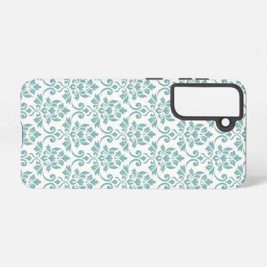 Feuille Damask Blauwgroen Pattern Samsung Galaxy Hoesje (Achterkant horizontaal)