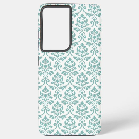 Feuille Damask Blauwgroen Pattern Samsung Galaxy Hoesje (Achterkant)