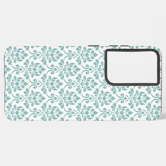 Feuille Damask Blauwgroen Pattern Samsung Galaxy Hoesje (Linkerkant)