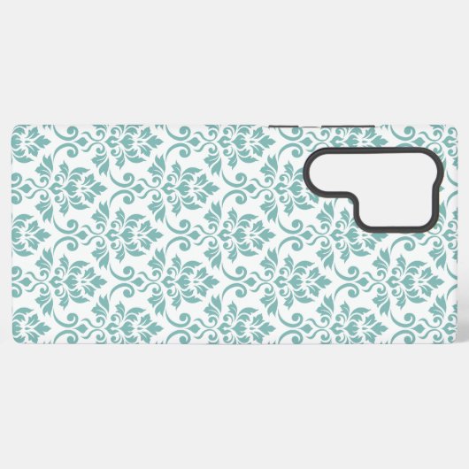 Feuille Damask Blauwgroen Pattern Samsung Galaxy Hoesje (Achterkant horizontaal)
