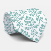 Feuille Damask Blauwgroen Pattern Stropdas (Opgerold)