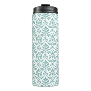 Feuille Damask Blauwgroen Pattern Thermosbeker