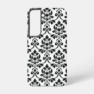 Feuille Damask Lg Patroon Zwart op Wit Samsung Galaxy Hoesje