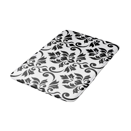Feuille Damask LG Pattern Black Badmat (Gekanteld)