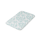Feuille Damask LG Pattern Light Blauwgroen op wit Badmat (Gekanteld)