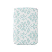 Feuille Damask LG Pattern Light Blauwgroen op wit Badmat (Voorkant Verticaal)