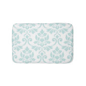Feuille Damask LG Pattern Light Blauwgroen op wit Badmat (Voorkant)