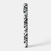 Feuille Damask LG Pattern Zwart op Wit iPhone 15 Case (Linkerkant)