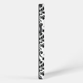 Feuille Damask LG Pattern Zwart op Wit iPhone Hoesje (Rechterkant)