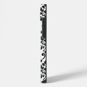 Feuille Damask LG Pattern Zwart op Wit iPhone Hoesje (Linkerkant)