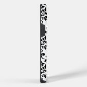 Feuille Damask LG Pattern Zwart op Wit iPhone Hoesje (Rechterkant)