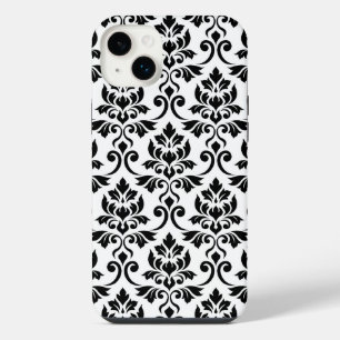Feuille Damask LG Pattern Zwart op Wit