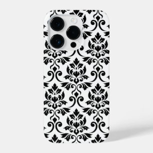 Feuille Damask LG Pattern Zwart op Wit iPhone 14 Plus Hoesje