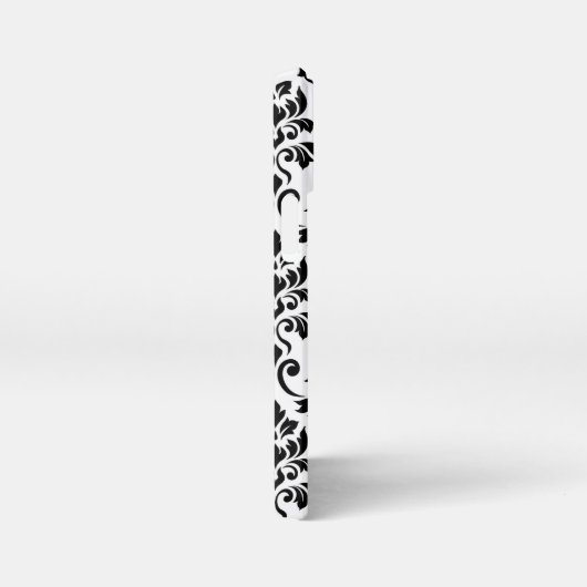 Feuille Damask LG Pattern Zwart op Wit iPhone Hoesje (Rechterkant)