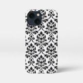 Feuille Damask LG Pattern Zwart op Wit iPhone Hoesje (Achterkant)