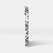 Feuille Damask LG Pattern Zwart op Wit iPhone Hoesje (Linkerkant)