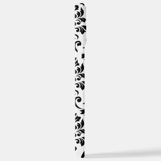Feuille Damask LG Pattern Zwart op Wit iPhone Hoesje (Rechterkant)