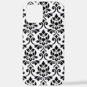 Feuille Damask LG Pattern Zwart op Wit iPhone Hoesje (Achterkant)