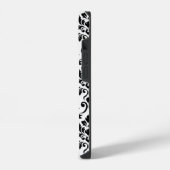 Feuille Damask LG Pattern Zwart op Wit iPhone Hoesje (Linkerkant)