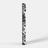 Feuille Damask LG Pattern Zwart op Wit iPhone Hoesje (Rechterkant)