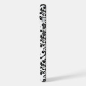 Feuille Damask LG Pattern Zwart op Wit iPhone Hoesje (Linkerkant)