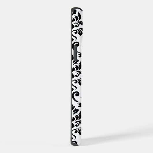 Feuille Damask LG Pattern Zwart op Wit iPhone Hoesje (Rechterkant)