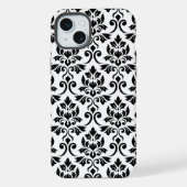 Feuille Damask LG Pattern Zwart op Wit iPhone Hoesje (Achterkant)
