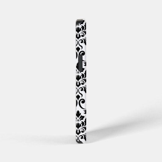 Feuille Damask LG Pattern Zwart op Wit iPhone Hoesje (Rechterkant)