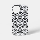 Feuille Damask LG Pattern Zwart op Wit iPhone Hoesje (Achterkant)