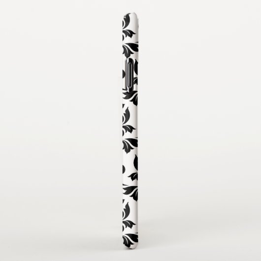 Feuille Damask LG Pattern Zwart op Wit iPhone Hoesje (Rechterkant)