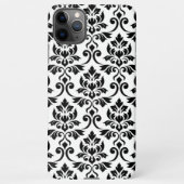 Feuille Damask LG Pattern Zwart op Wit iPhone Hoesje (Achterkant)