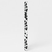 Feuille Damask LG Pattern Zwart op Wit iPhone Hoesje (Rechterkant)