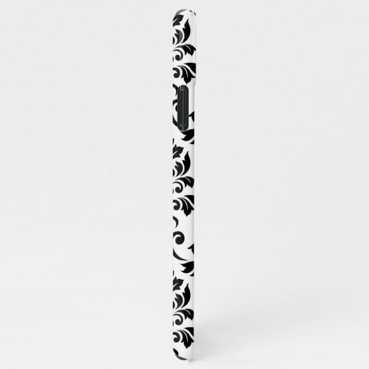 Feuille Damask LG Pattern Zwart op Wit iPhone Hoesje (Rechterkant)