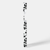 Feuille Damask LG Pattern Zwart op Wit iPhone Hoesje (Linkerkant)