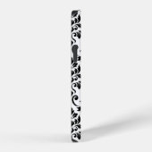 Feuille Damask LG Pattern Zwart op Wit iPhone Hoesje (Rechterkant)