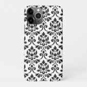 Feuille Damask LG Pattern Zwart op Wit iPhone Hoesje (Achterkant)