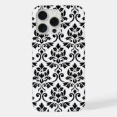 Feuille Damask LG Pattern Zwart op Wit iPhone Hoesje (Achterkant)