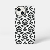 Feuille Damask LG Pattern Zwart op Wit iPhone Hoesje (Achterkant)