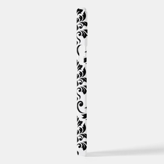 Feuille Damask LG Pattern Zwart op Wit iPhone Hoesje (Rechterkant)