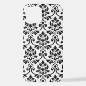 Feuille Damask LG Pattern Zwart op Wit iPhone Hoesje (Achterkant)